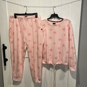 GAP Pink Star Womens Pajama Set Size L